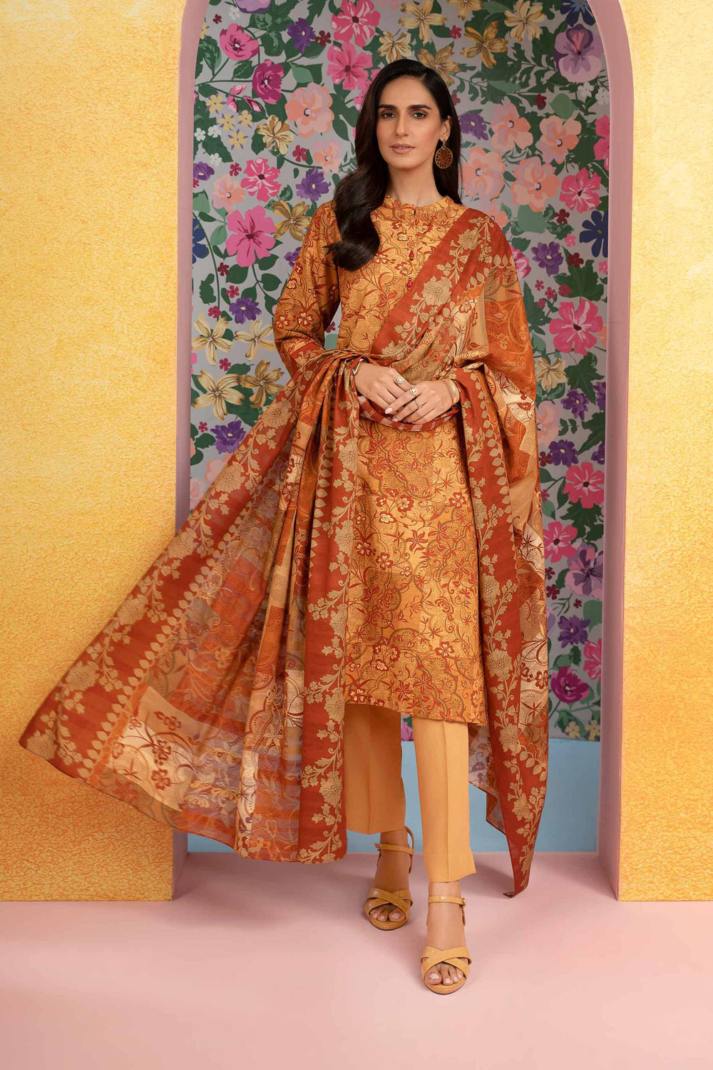 Nishat Linen 3-Piece unstitched Fine Khaddar Suit