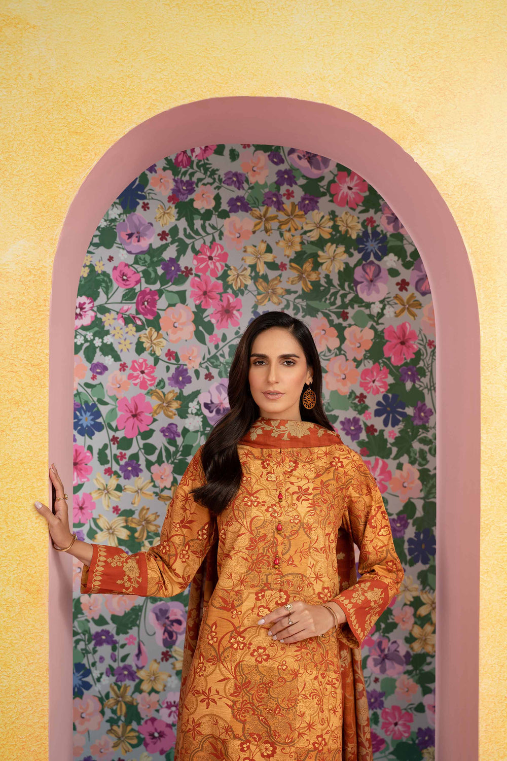 Nishat Linen 3-Piece unstitched Fine Khaddar Suit
