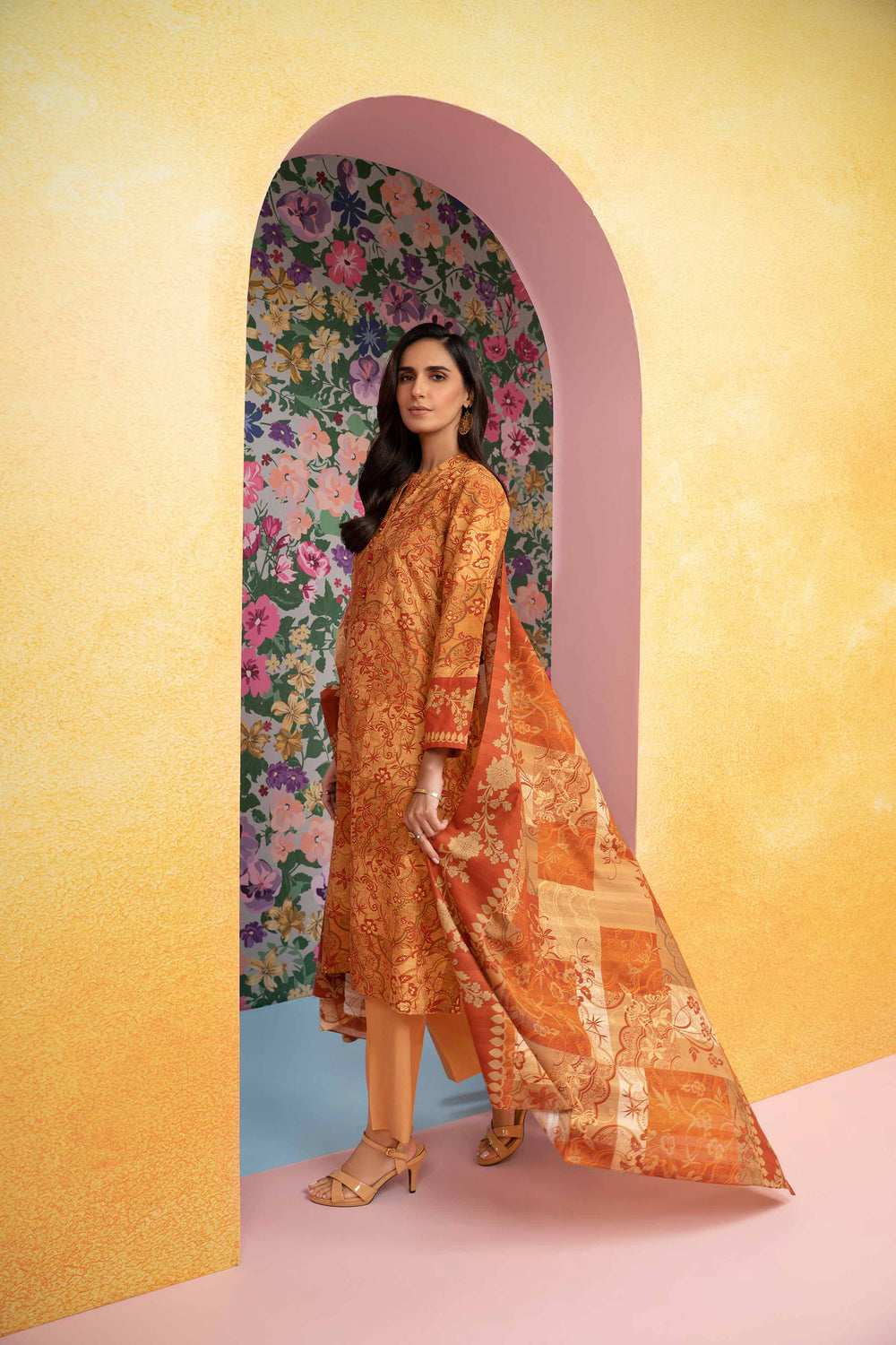 Nishat Linen 3-Piece unstitched Fine Khaddar Suit