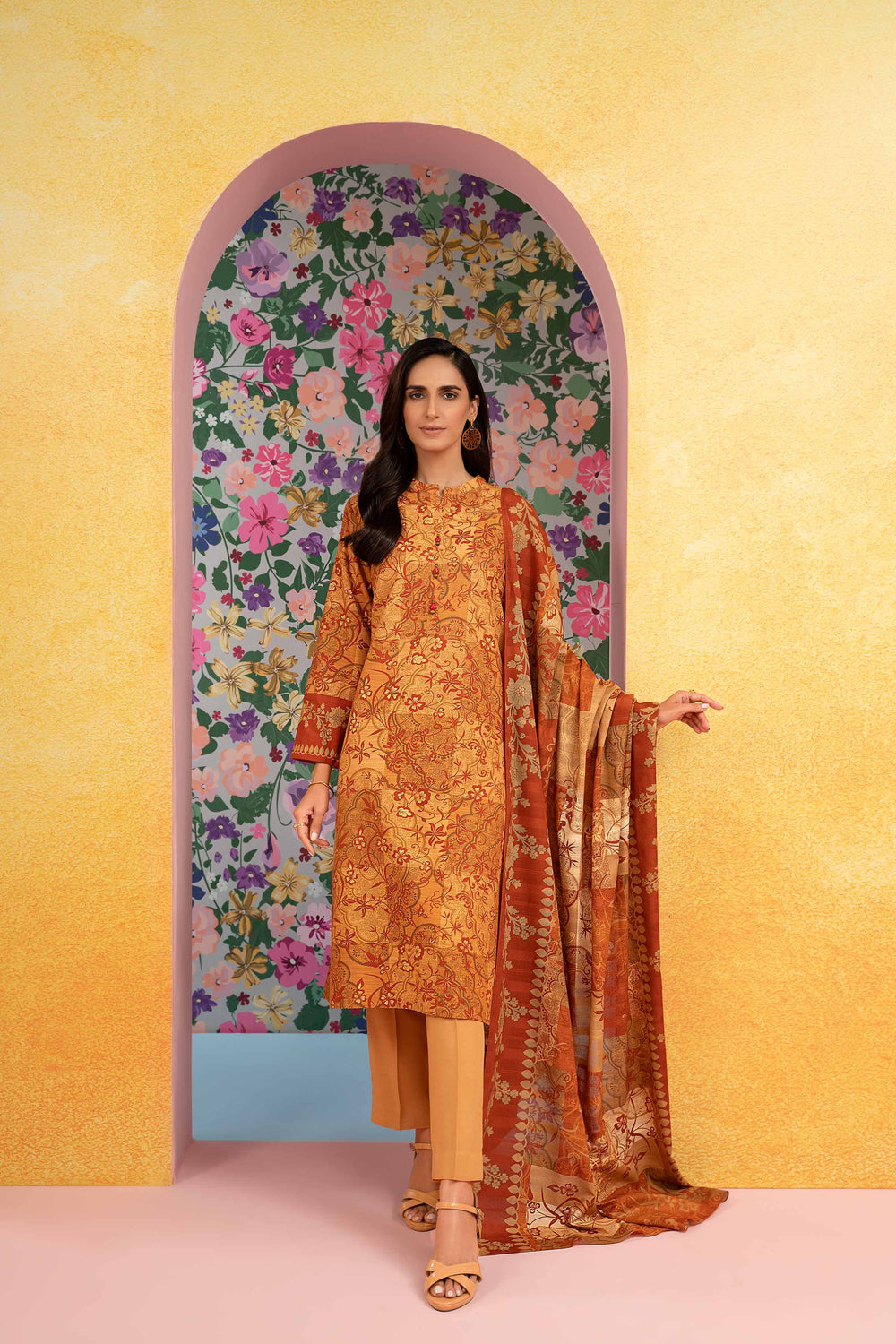 Nishat Linen 3-Piece unstitched Fine Khaddar Suit