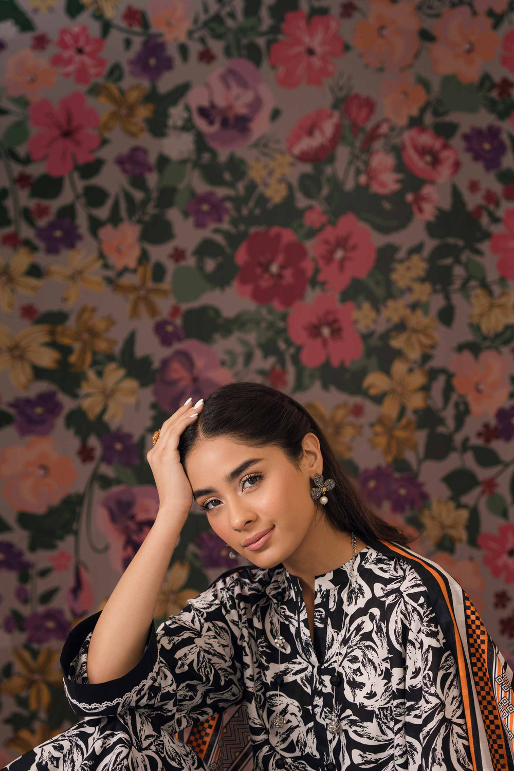 Nishat Linen 3-Piece Gold Printed Fine Khaddar Suit