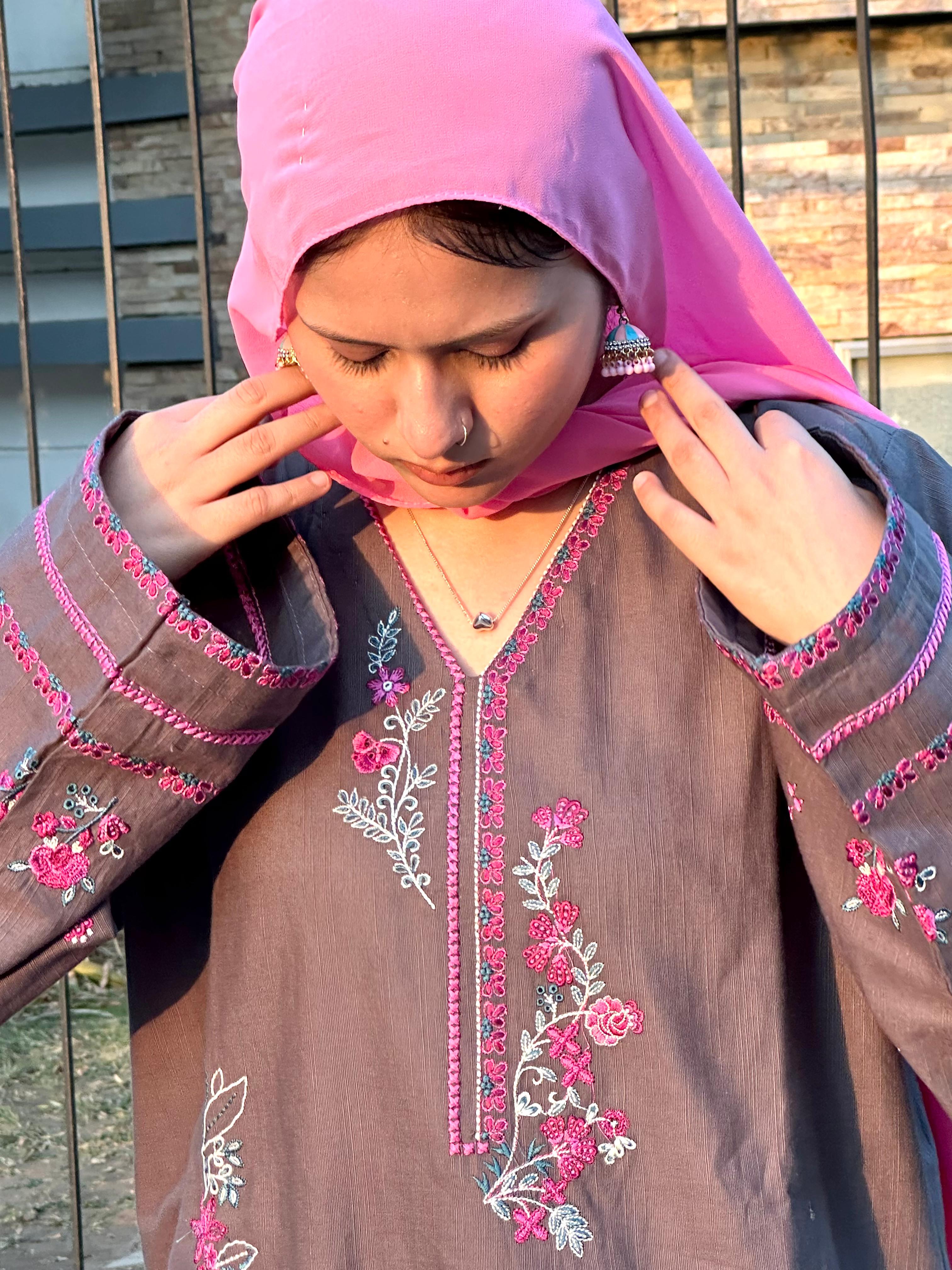 Amal's Embroidered Stitched CO-ORD Set (Khaddar)