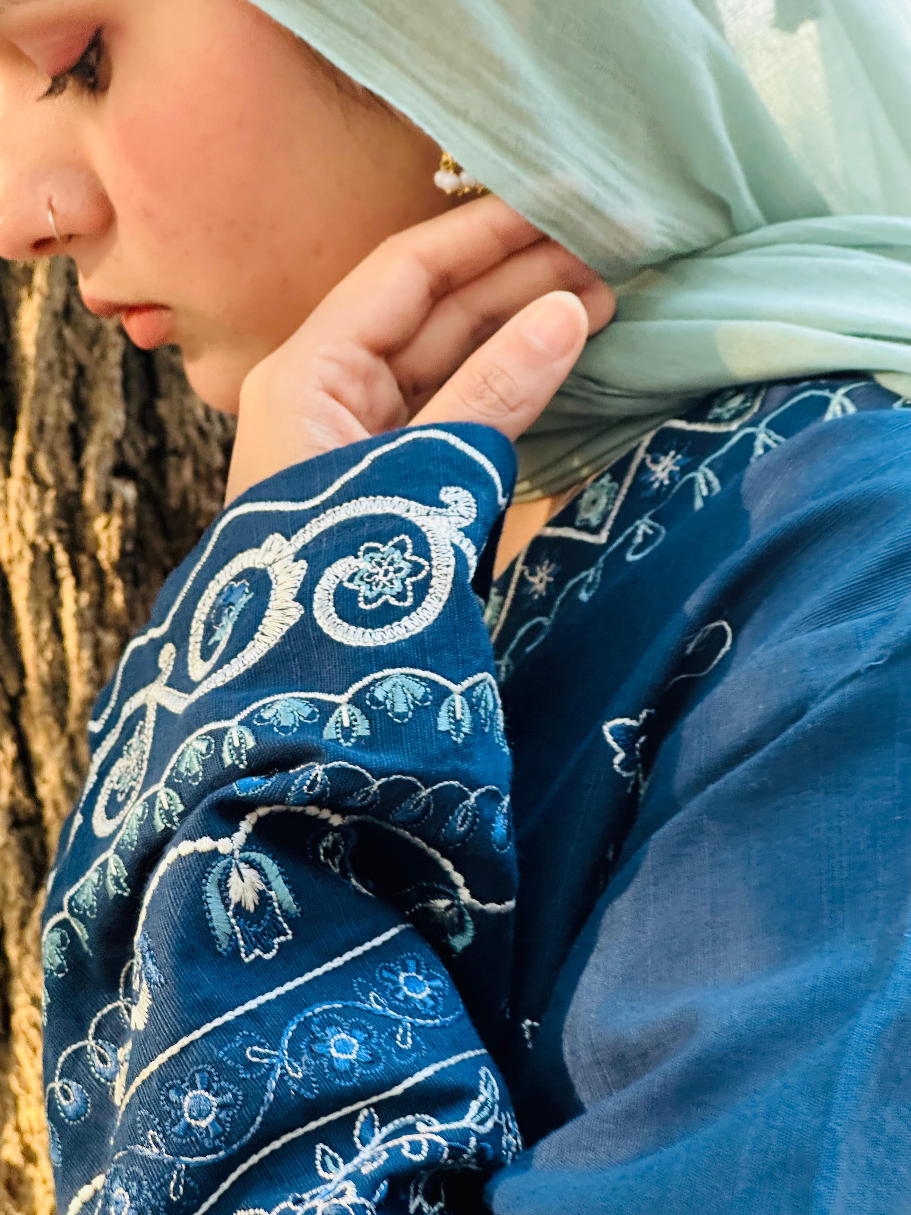 Amal's Blue Embroidered Stitched CO-ORD Set