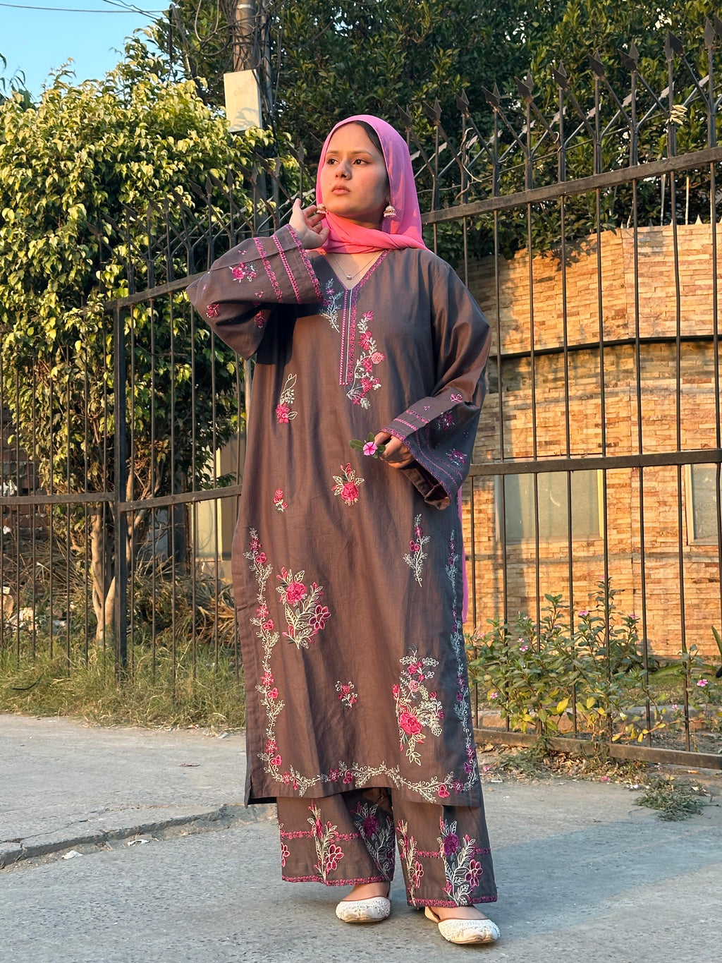 Amal's Embroidered Stitched CO-ORD Set (Khaddar)