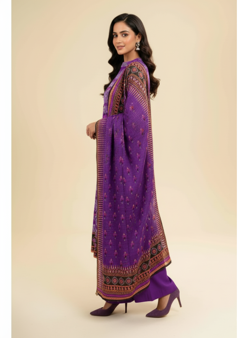 Nishat Linen 3-Piece unstitched Fine Khaddar Suit